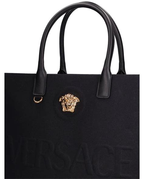 versace logo canvas tote|versace tote bag authentic.